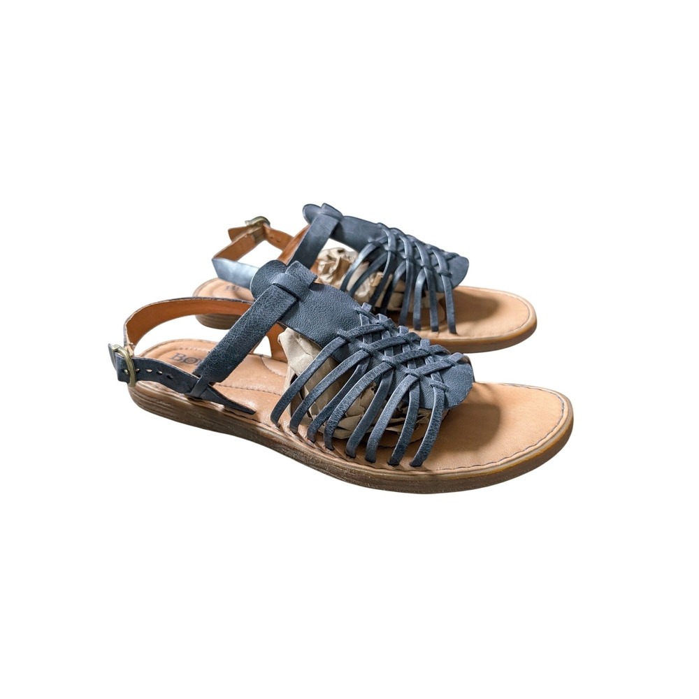 Born Gladiator Boho Woven Strappy Dark Gray Hand-Crafted Leather Sandals
